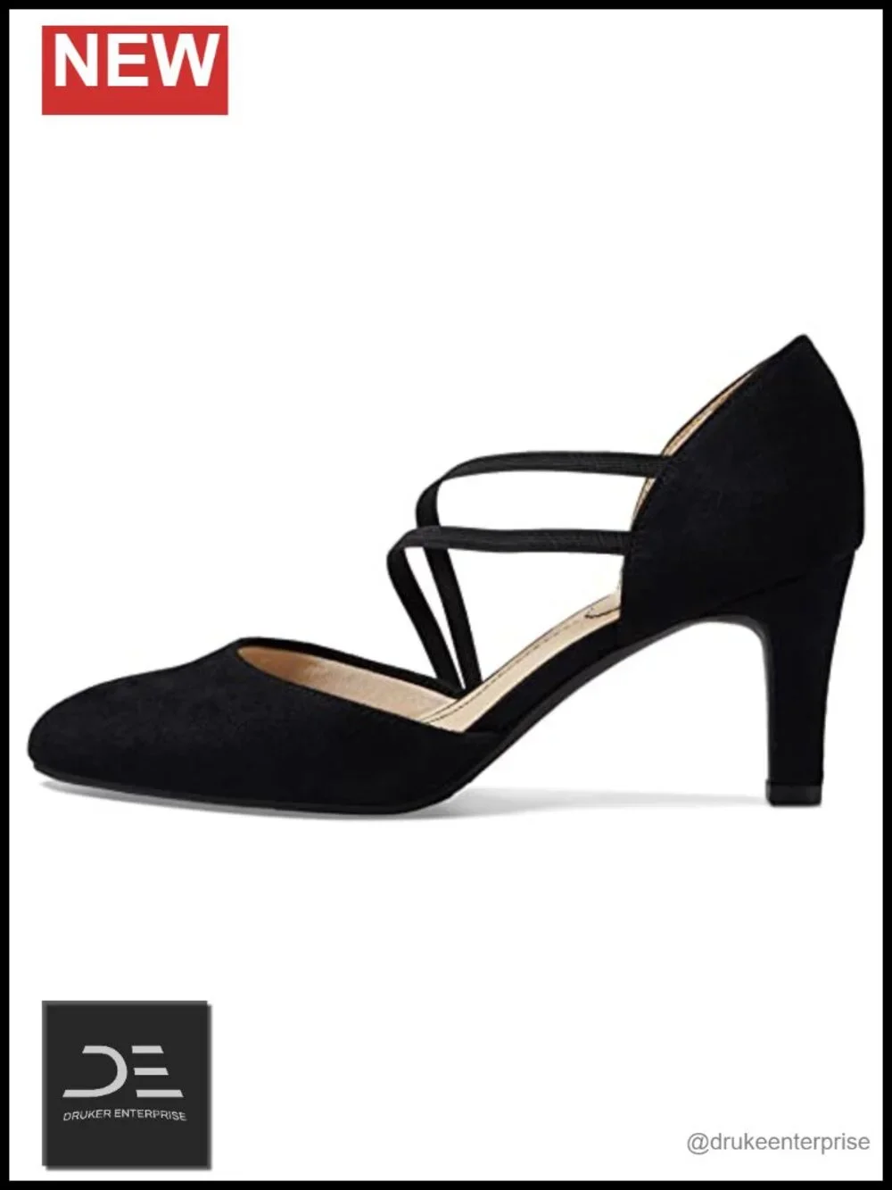 LifeStride Grace Pump - Eco-Microsuede Almond Toe Slip-On Comfort Heel